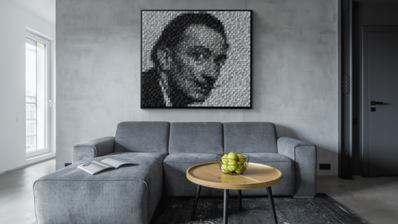 crafting pixel art decor - Dali in a room