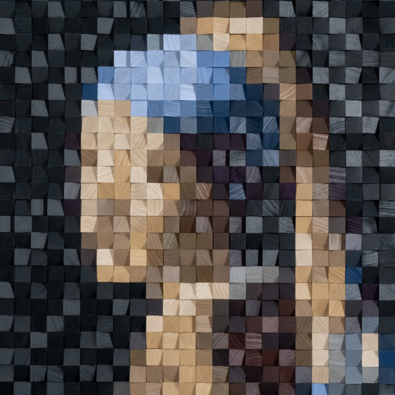 girl with a pearl earring pixel art