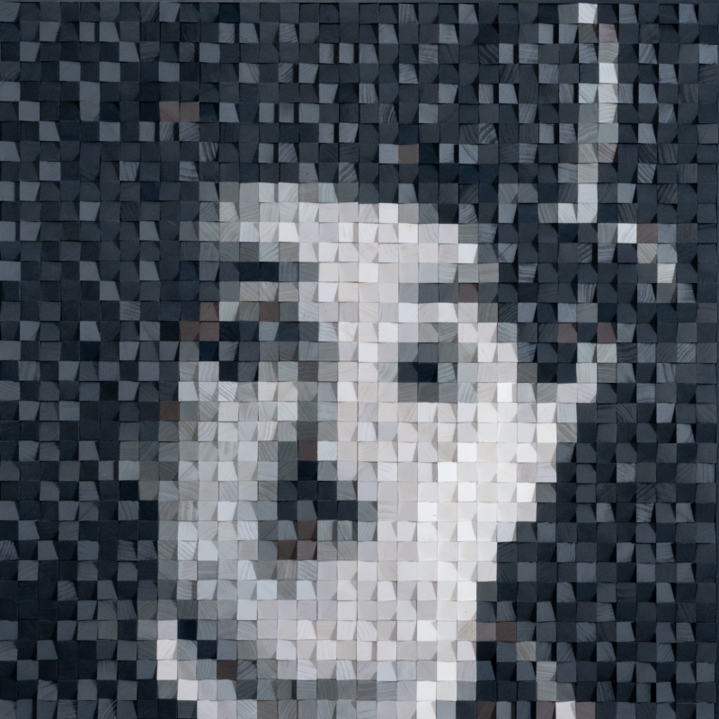 Chaplin portrait pixel artwork